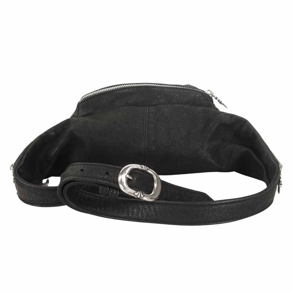 CHROME HEARTS クロムハーツ（原本無） デストロイレザー スナットパック ウエストポーチ ブラック系【中古】