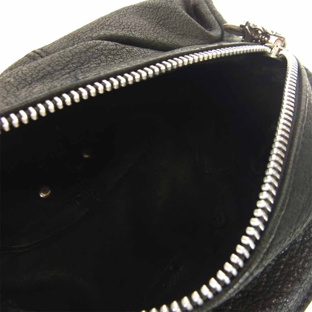 CHROME HEARTS クロムハーツ（原本無） デストロイレザー スナットパック ウエストポーチ ブラック系【中古】