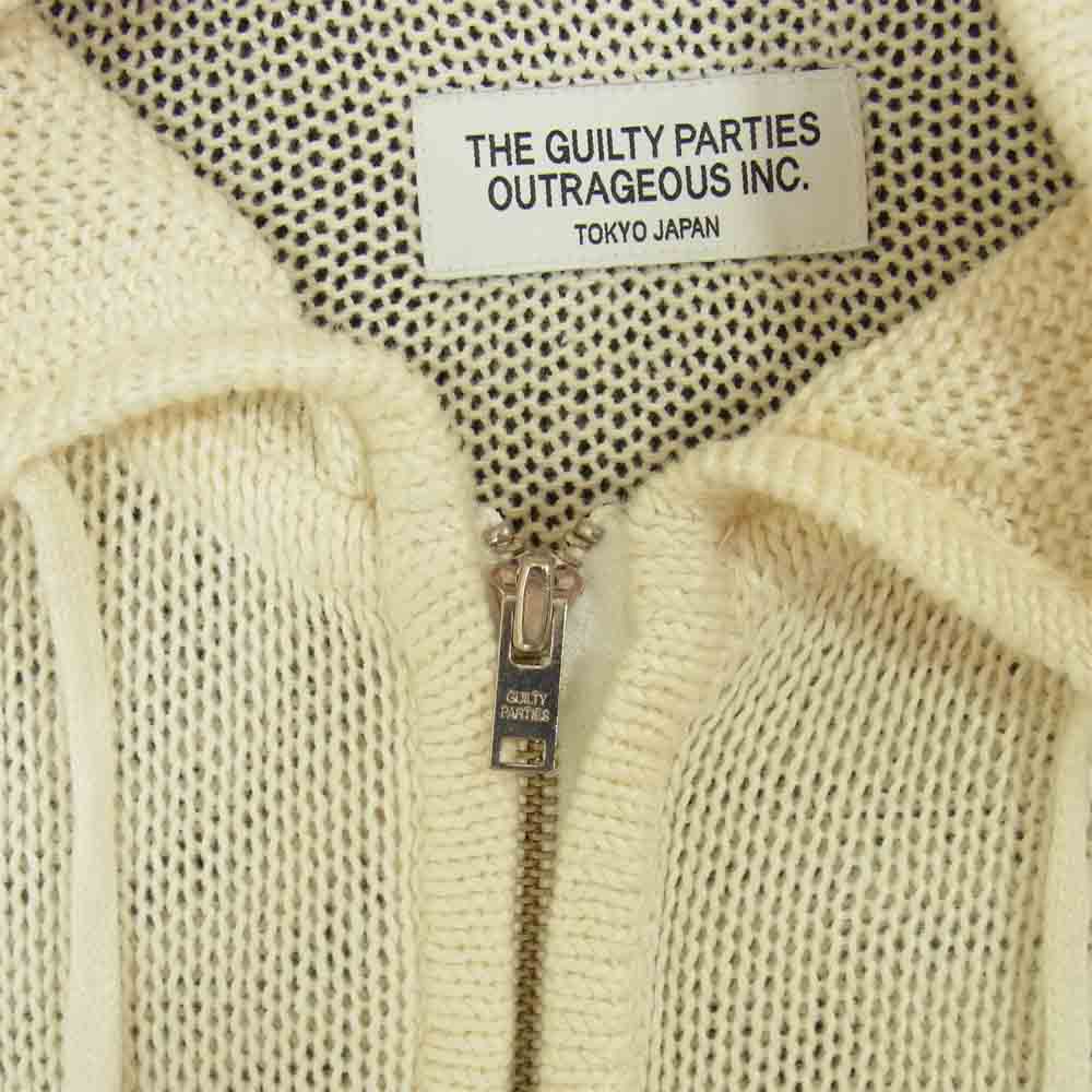 WACKO MARIA ワコマリア 15SS 15SS-KNT-04 ニット ジップアップ パーカー ホワイト系 S【中古】