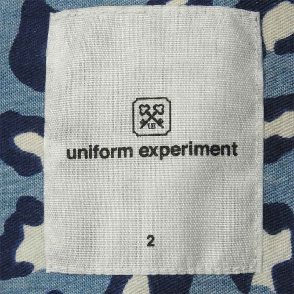 uniform experiment ユニフォームエクスペリメント UE-140058 レオバード 長袖 コットン シャツ ライトブルー系 2【中古】