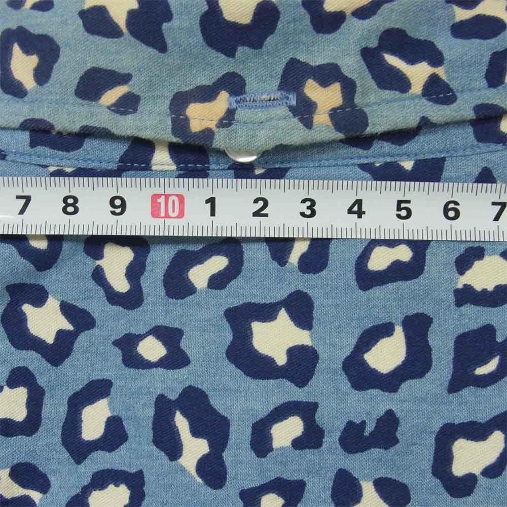 uniform experiment ユニフォームエクスペリメント UE-140058 レオバード 長袖 コットン シャツ ライトブルー系 2【中古】