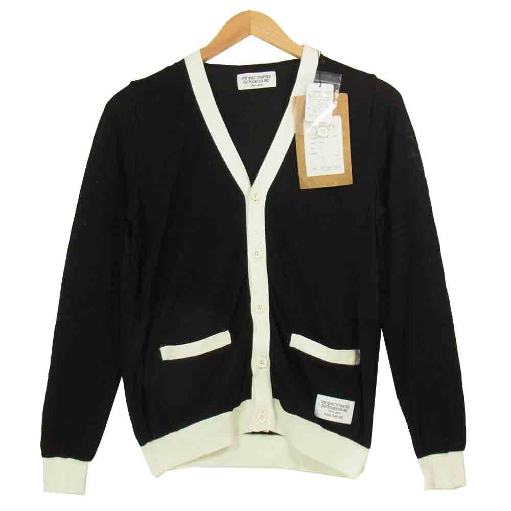 WACKO MARIA ワコマリア 12SS 12SS-KNT-09 SILK CARDIGAN シルク カーディガン ブラック系 S【新古品】【未使用】【中古】