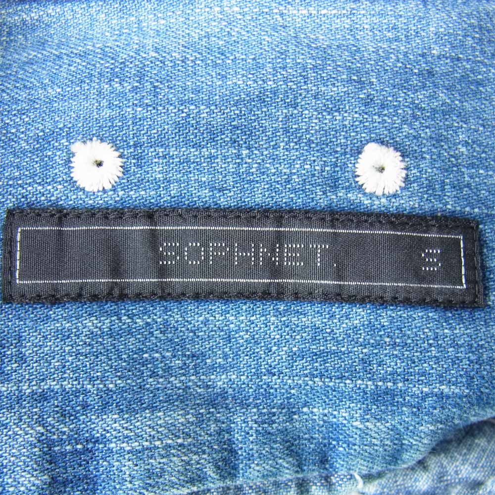 SOPHNET. ソフネット SOPH-90002 ボタンダウン デニム 長袖シャツ インディゴブルー系 S【中古】