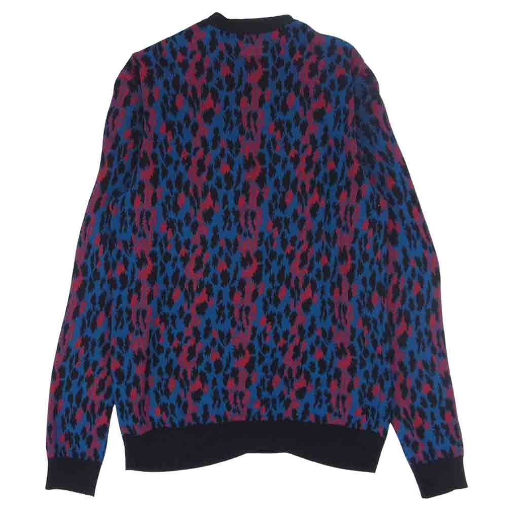 WACKO MARIA ワコマリア 13SS 13SS-KNT-03 シルク レオパード カーディガン ブルー系 レッド系 S【中古】