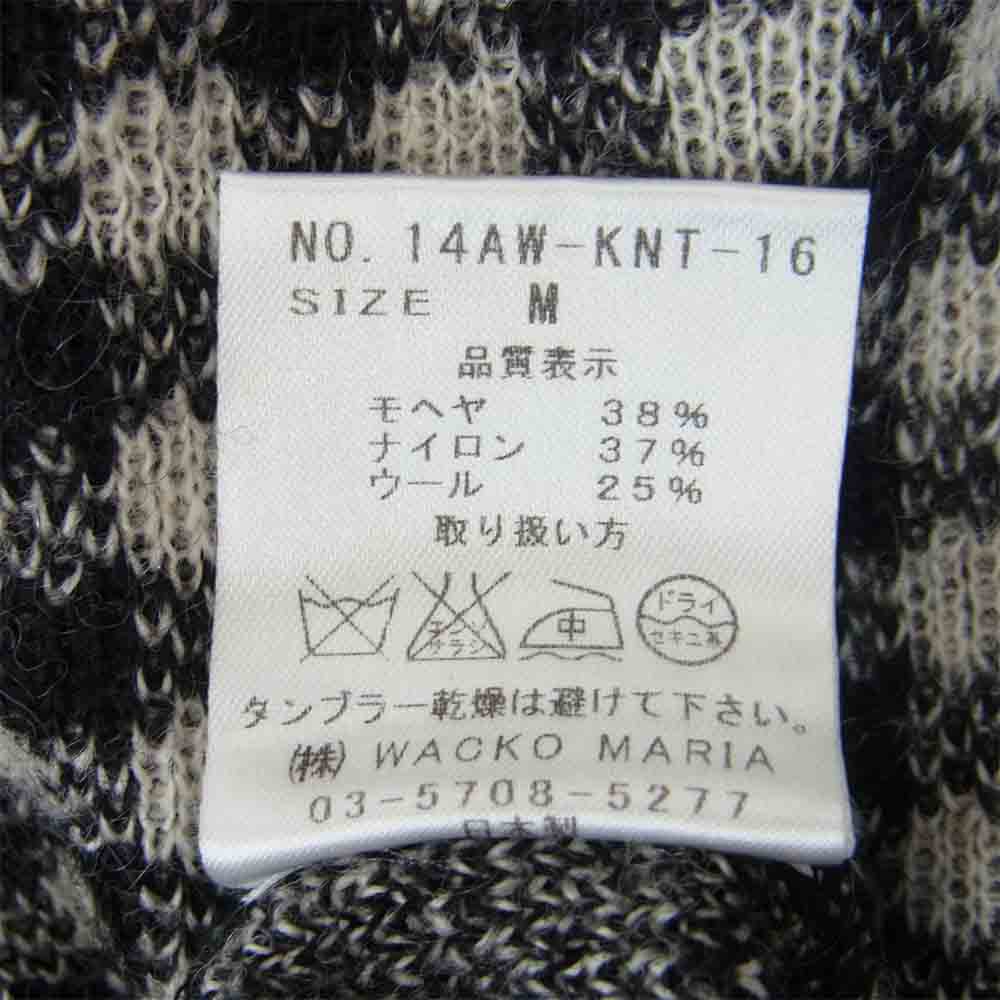 WACKO MARIA ワコマリア 14AW 14AW-KNT-16 ギンガムチェック モヘア セーター ブラック系 オフホワイト系 M【新古品】【未使用】【中古】