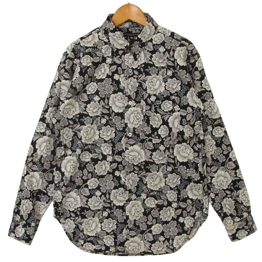 Engineered Garments エンジニアードガーメンツ 花柄 レギュラーカラー 長袖 シャツ ブラック系 XS【中古】
