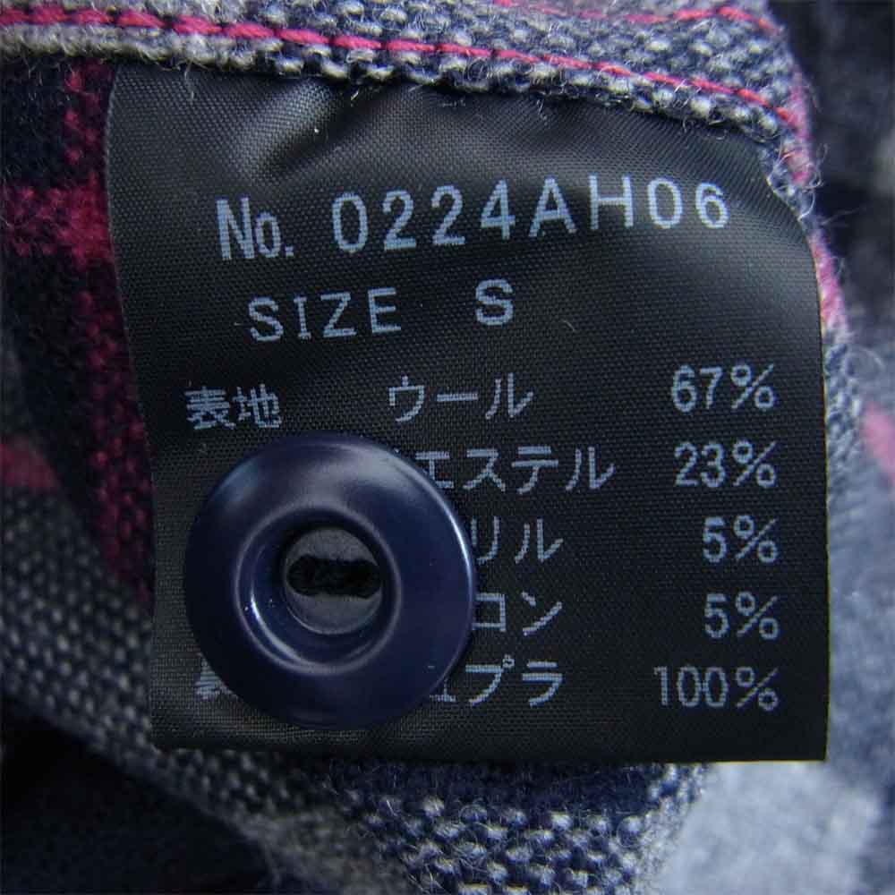 HYSTERIC GLAMOUR ヒステリックグラマー 0224AH06 ウール ネルシャツ ネイビー系 S【中古】