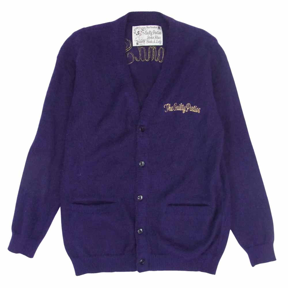 WACKO MARIA ワコマリア 10AW 10AW-KNT-03 モヘア カーディガン パープル系 S【中古】