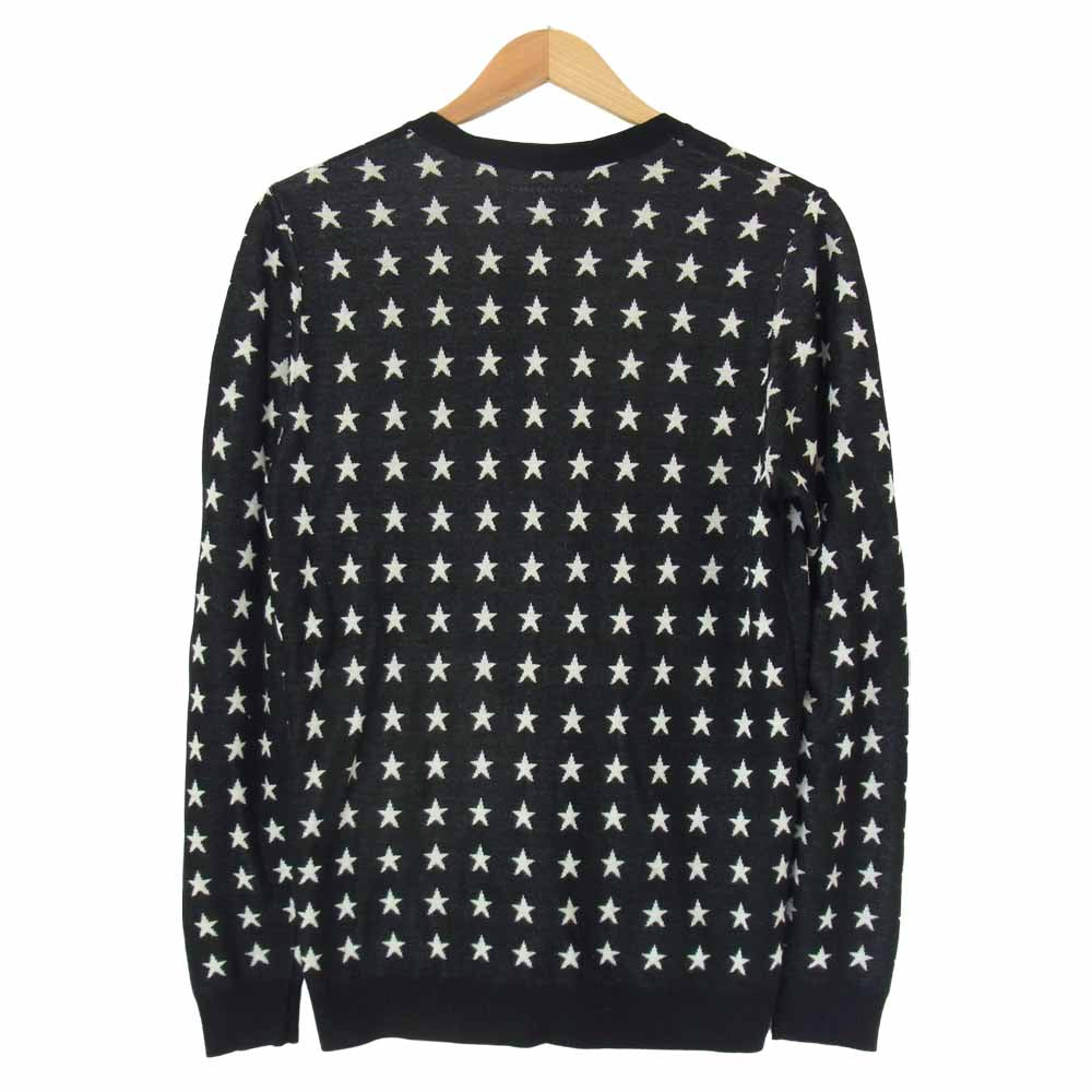 WACKO MARIA ワコマリア 15SS 15SS-KNT-14 STAR CARDIGAN シルク レーヨン スター カーディガン 黒×白 M【中古】