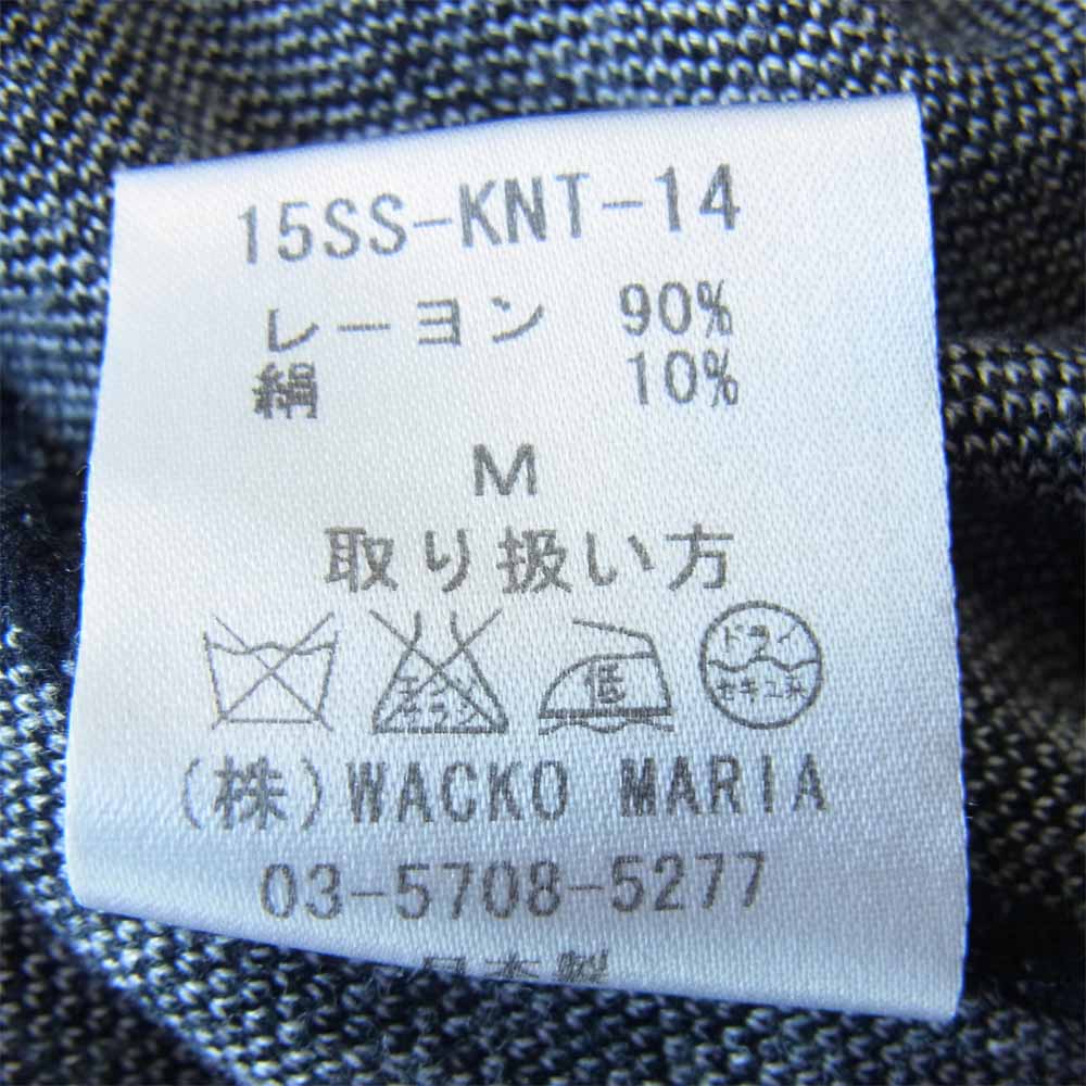 WACKO MARIA ワコマリア 15SS 15SS-KNT-14 STAR CARDIGAN シルク レーヨン スター カーディガン 黒×白 M【中古】