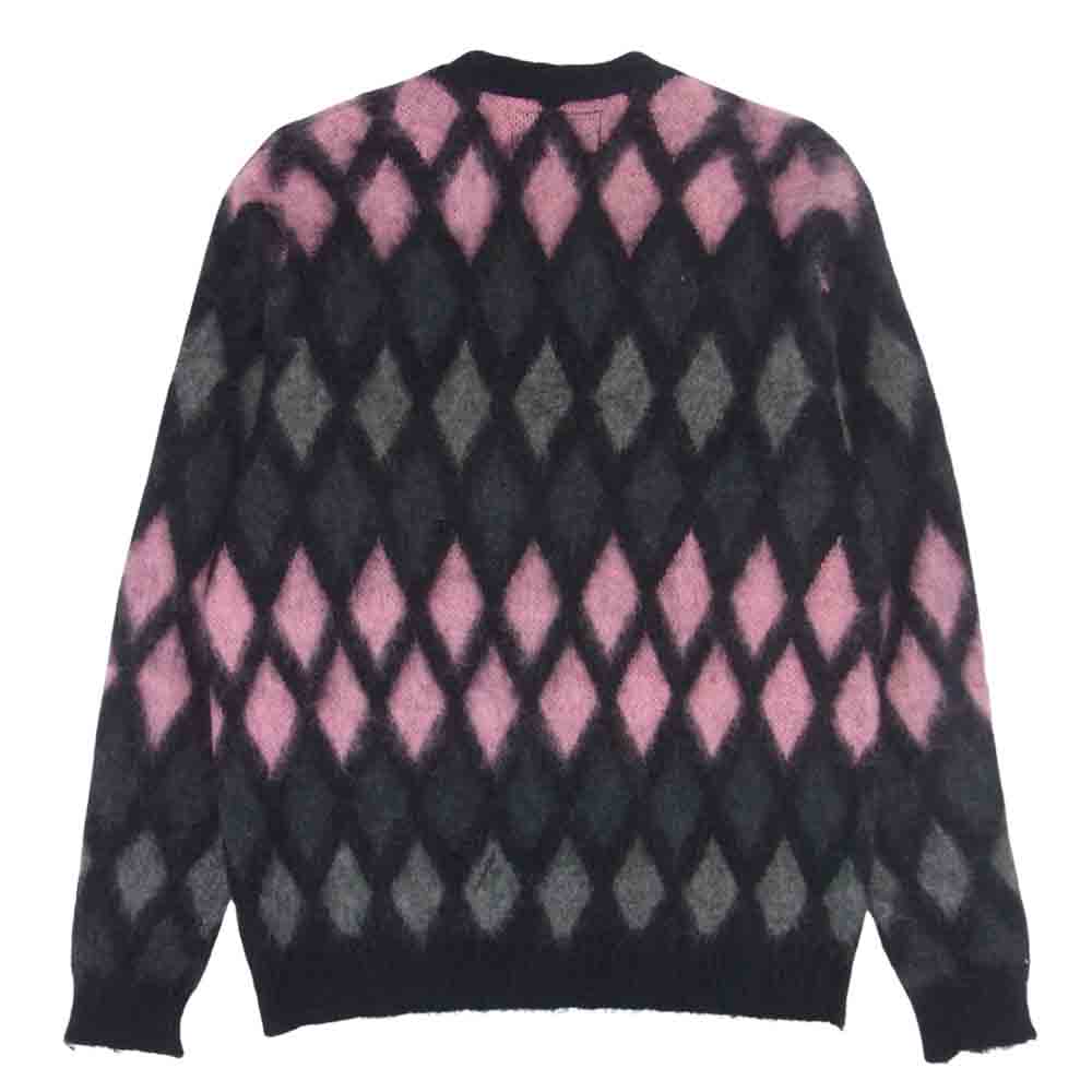 WACKO MARIA ワコマリア 14AW 14AW-KNT-04 アーガイル柄 モヘアカーディガン ブラック系 ピンク系 M【中古】