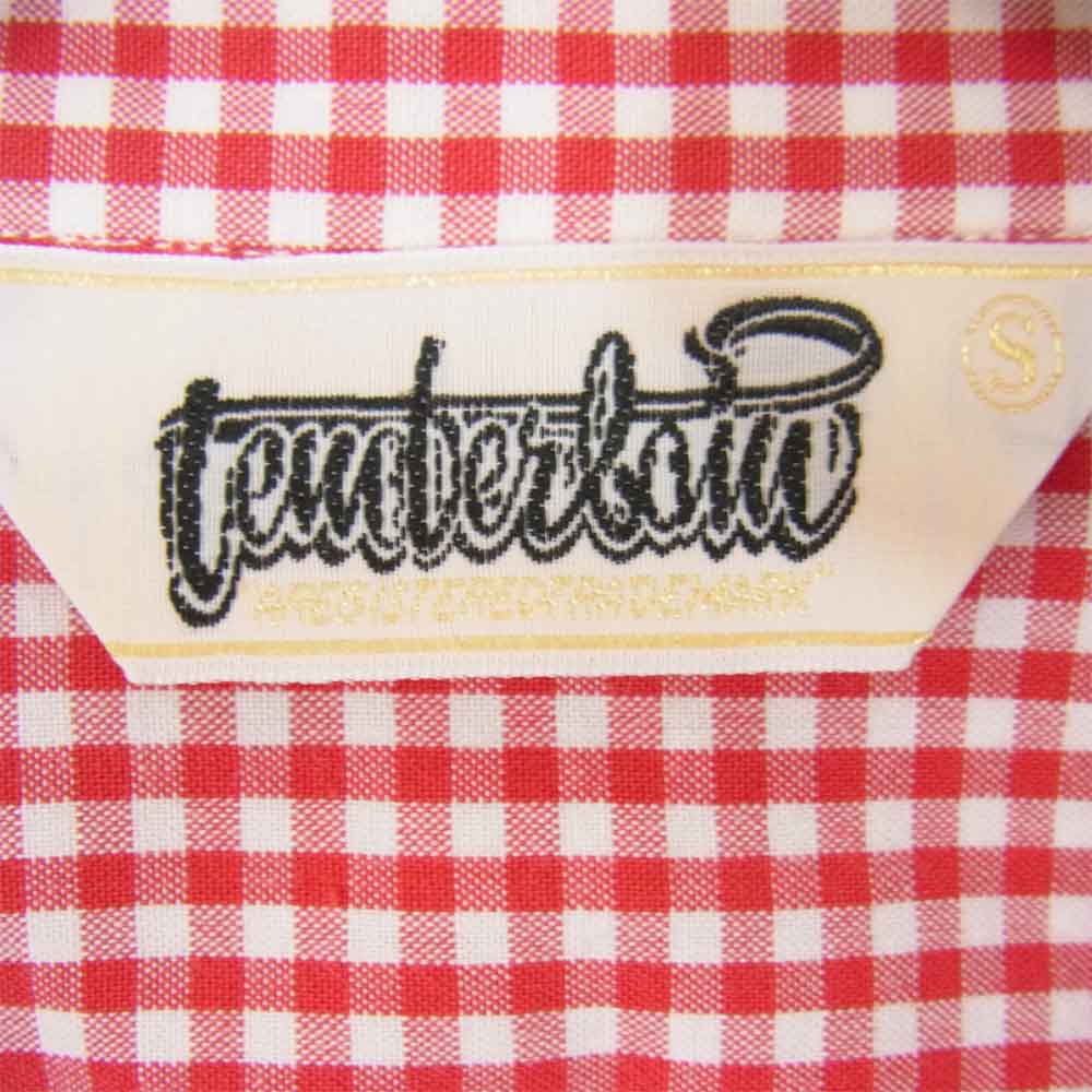 TENDERLOIN テンダーロイン チェック オープンカラー 半袖シャツ レッド系 S【中古】
