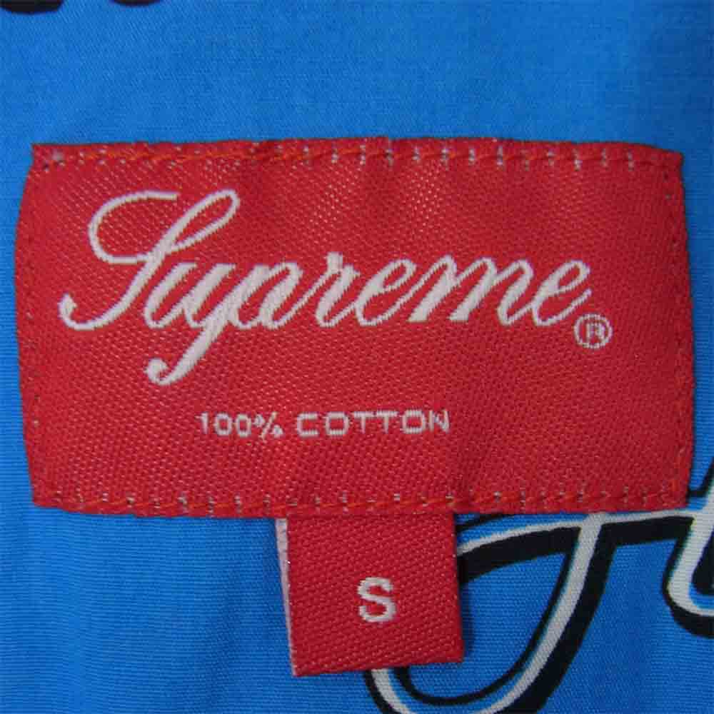 Supreme シュプリーム 13AW hate shirt 総柄 長袖 シャツ ブルー系 S【中古】