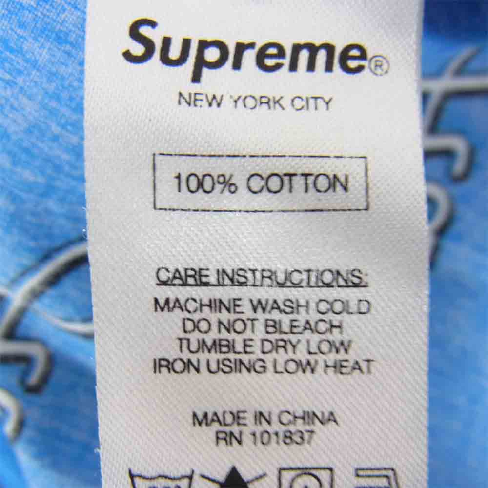 Supreme シュプリーム 13AW hate shirt 総柄 長袖 シャツ ブルー系 S【中古】
