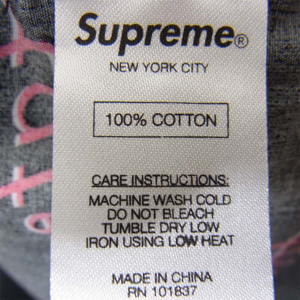 Supreme シュプリーム 13AW hate shirt 総柄 長袖 シャツ ブラック系 S【中古】