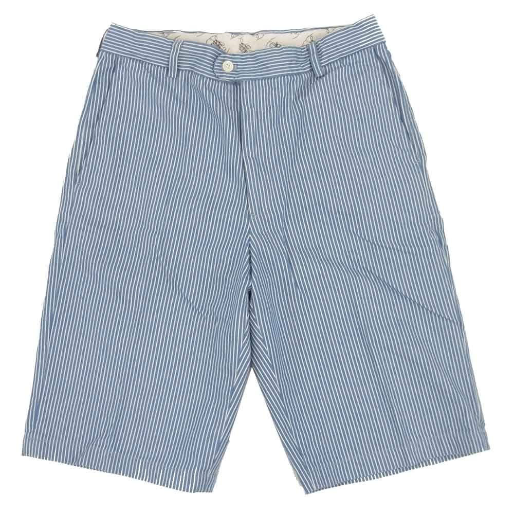 The Stylist Japan ザスタイリストジャパン ストライプ フォーピース セットアップ ジャケット ベスト パンツ ショーツ セット ライトブルー系 M【中古】