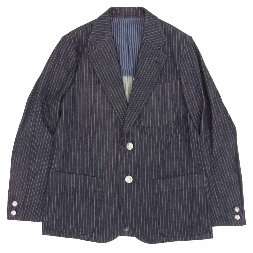 The Stylist Japan ザスタイリストジャパン ストライプ デニム スリーピース セットアップ スーツ インディゴブルー系 ボーダー M【中古】