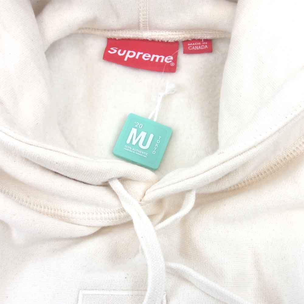 Supreme シュプリーム 20AW Cross Box Logo Hooded Sweat Shirt クロス ボックス ロゴ パーカー オフホワイト系 L【美品】【中古】