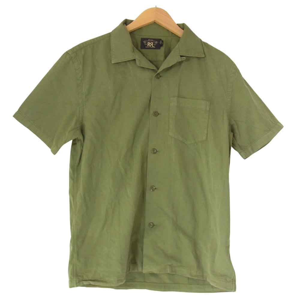 RRL ダブルアールエル キャンプ アロハ シャツ カーキ系 M【中古】