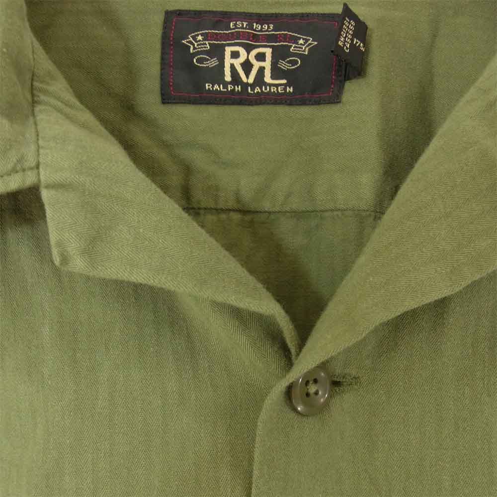 RRL ダブルアールエル キャンプ アロハ シャツ カーキ系 M【中古】