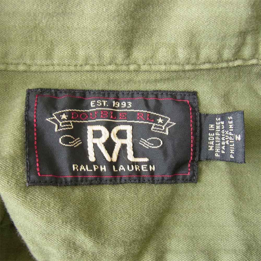 RRL ダブルアールエル キャンプ アロハ シャツ カーキ系 M【中古】