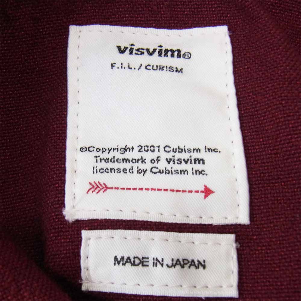 VISVIM ビズビム 119105011013 DUGOUT SHIRT L/S タグアウト シャツ エンジ系 2【中古】