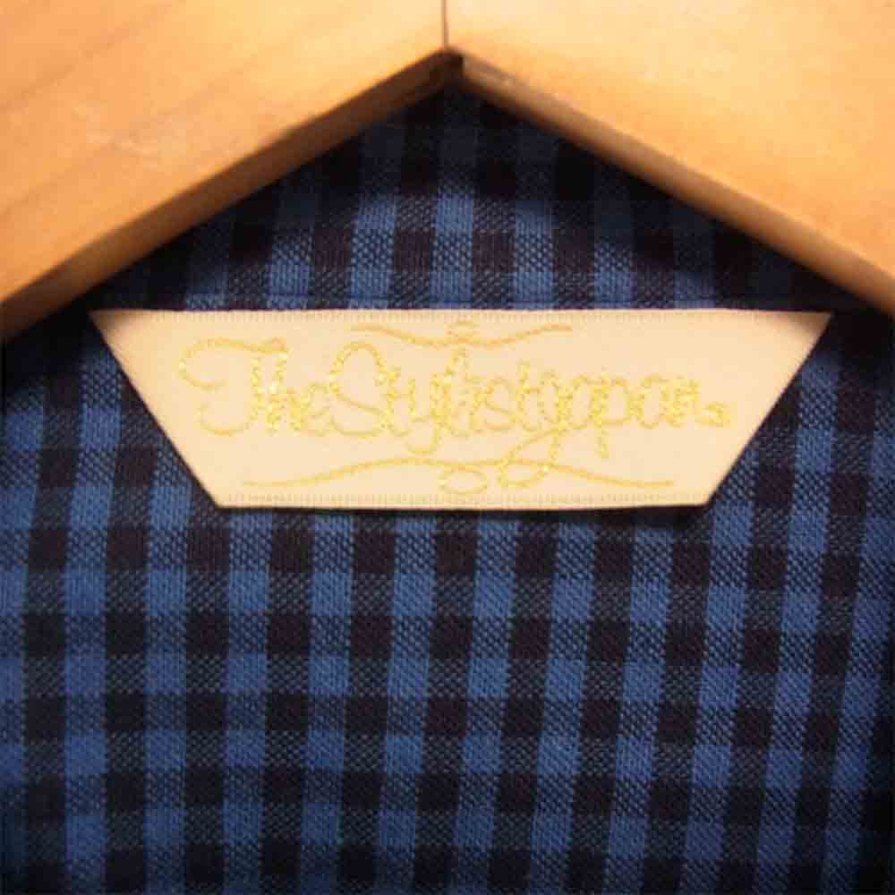 The Stylist Japan ザスタイリストジャパン CHECK WING COLLAR SHIRT チェック ウイング カラー シャツ ブラック系 ブルー系【中古】