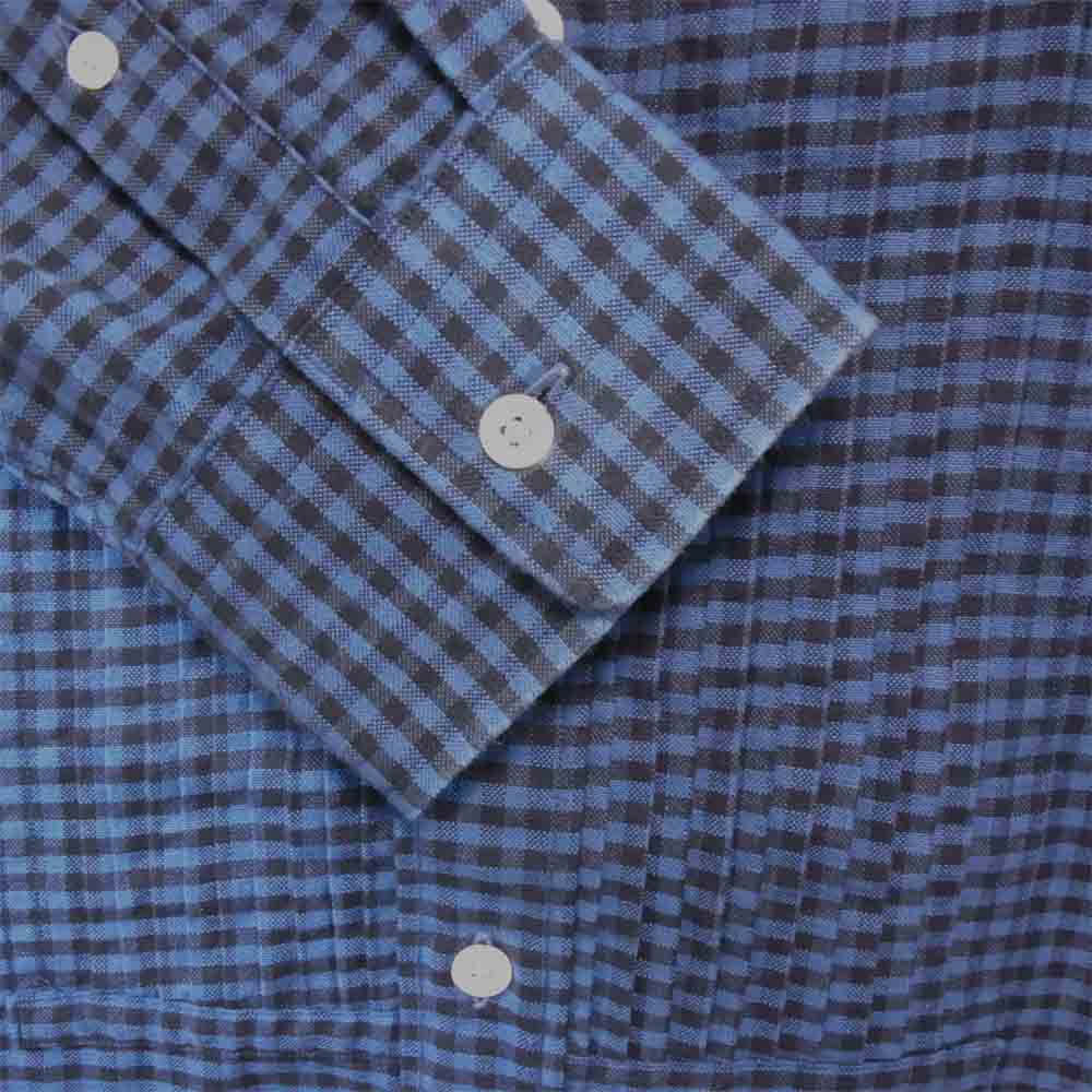 The Stylist Japan ザスタイリストジャパン CHECK WING COLLAR SHIRT チェック ウイング カラー シャツ ブラック系 ブルー系【中古】