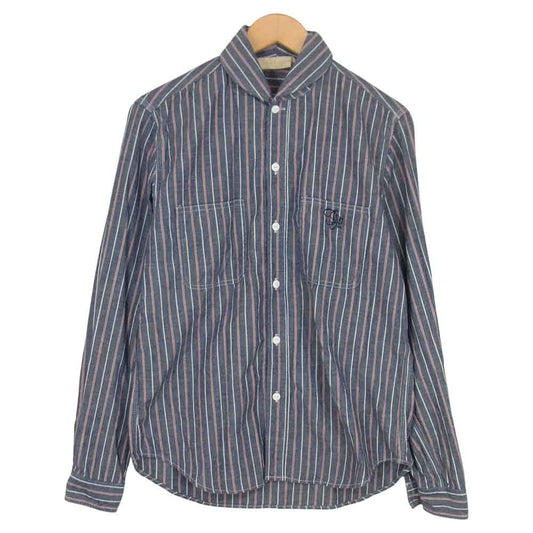 The Stylist Japan ザスタイリストジャパン TSJS-61904-32 COTTON STRIPE SHIRT コットン ストライプ シャツ ネイビー系 M【中古】