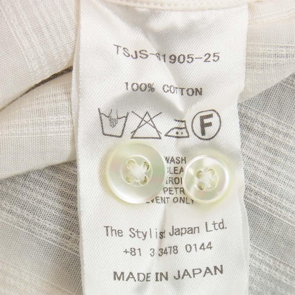 The Stylist Japan ザスタイリストジャパン STRIPE WING COLLAR SHIRT ストライプ ウイング カラー シャツ ホワイト系 L【中古】