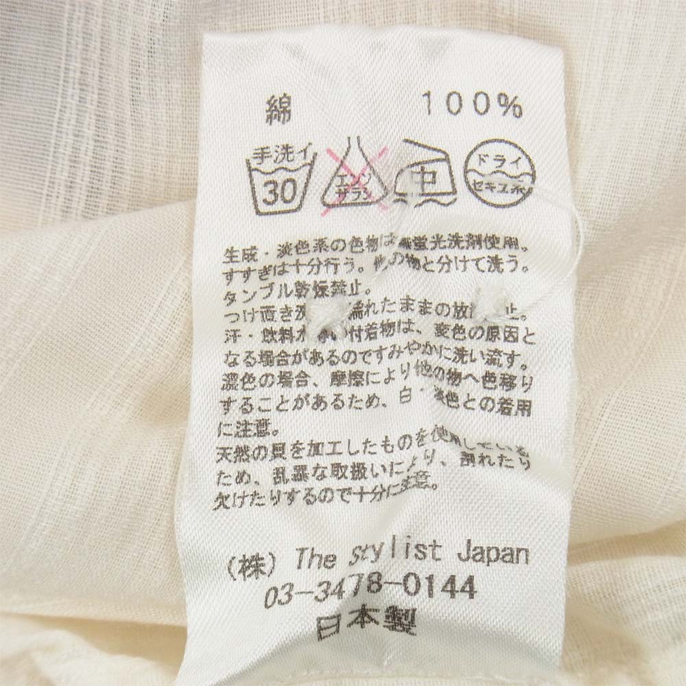 The Stylist Japan ザスタイリストジャパン STRIPE WING COLLAR SHIRT ストライプ ウイング カラー シャツ ホワイト系 L【中古】