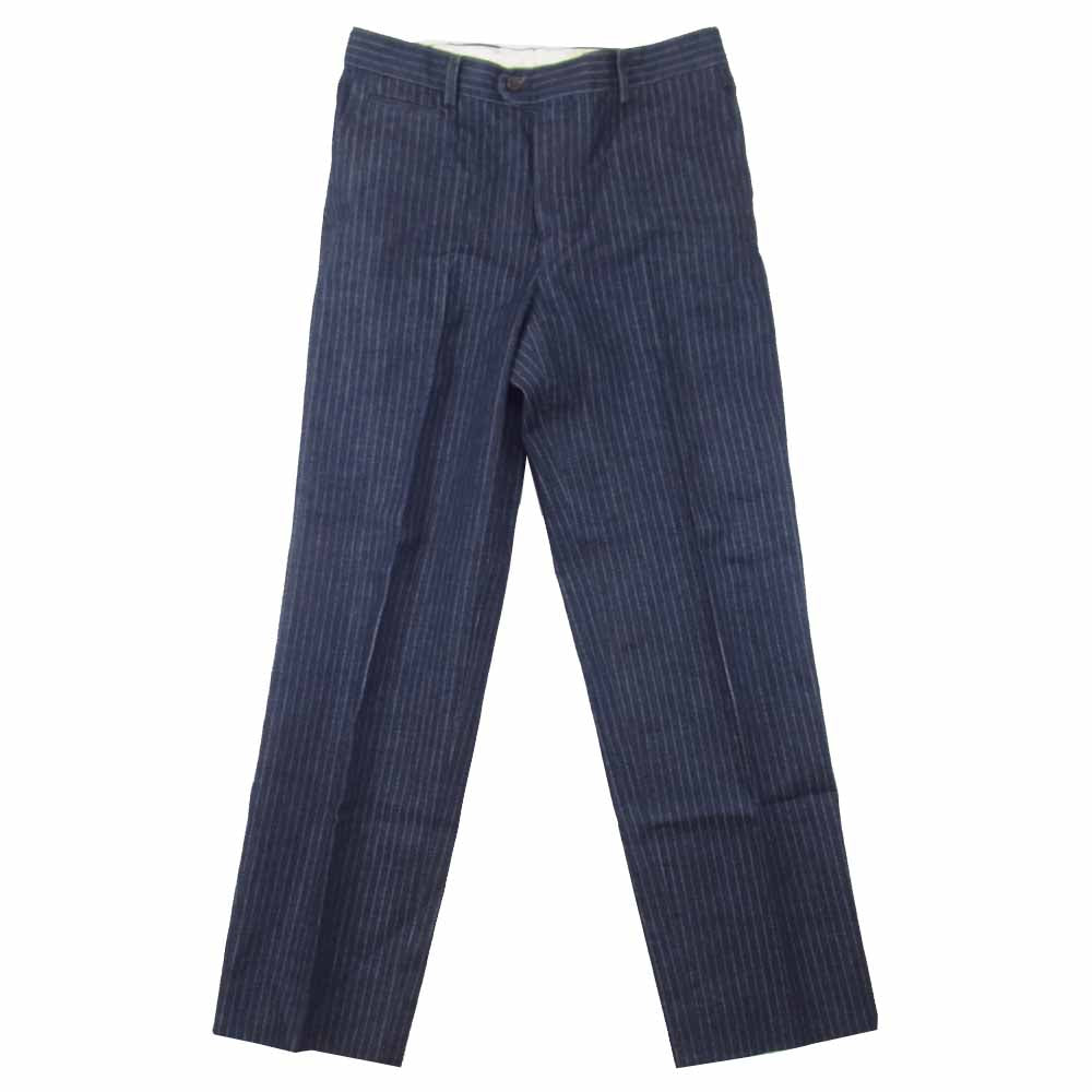The Stylist Japan ザスタイリストジャパン TSJP-52702-01 インディゴ ストライプ デニム スラックス パンツ ネイビー系 S【中古】