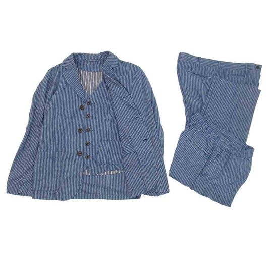 The Stylist Japan ザスタイリストジャパン コットン ストライプ フォーピース セットアップ ブルー系 M【中古】