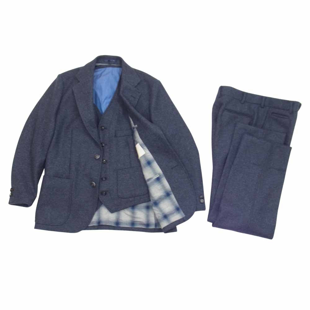 The Stylist Japan ザスタイリストジャパン TSJJ-74202-06 ウール スリーピース セットアップ スーツ ネイビー系 L【中古】