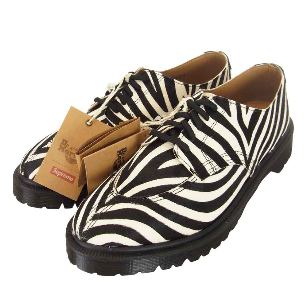 Supreme シュプリーム 21SS DR. MARTENS ドクターマーチン SPLIT TOE 5-EYE SHOE ZEBRA ブラック系 ホワイト系 UK7【新古品】【未使用】【中古】