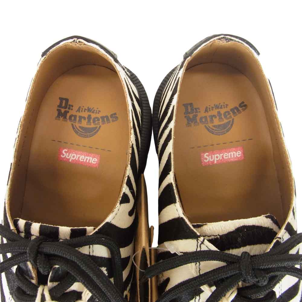 Supreme シュプリーム 21SS DR. MARTENS ドクターマーチン SPLIT TOE 5-EYE SHOE ZEBRA ブラック系 ホワイト系 UK7【新古品】【未使用】【中古】