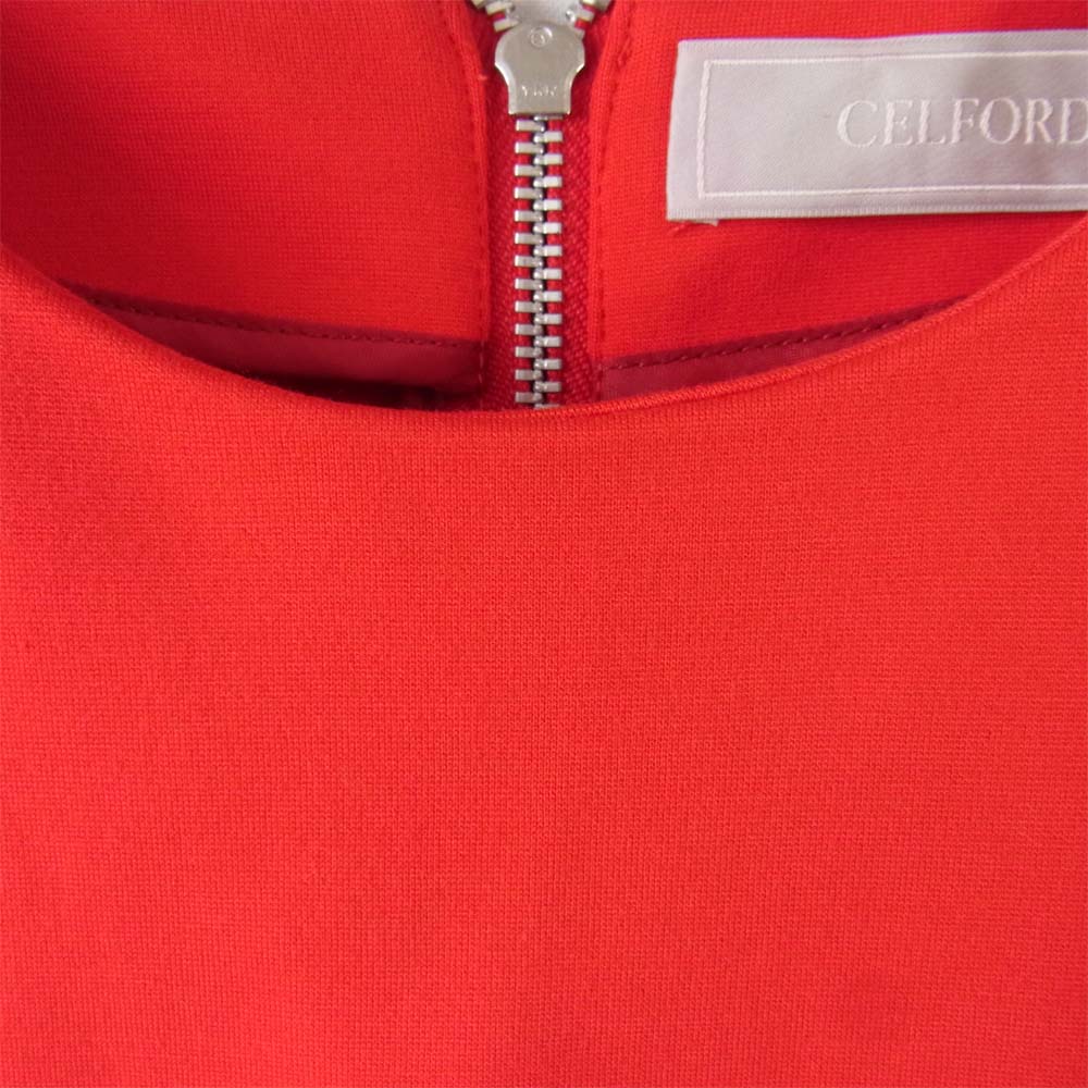 セルフォード CWC0181076 ポンチ フレア ワンピース レッド系 36【中古】