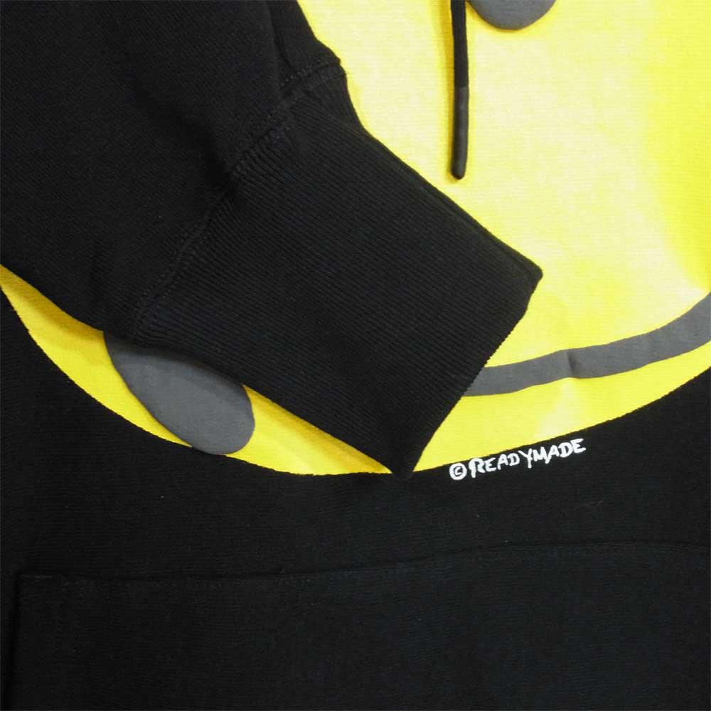 レディメイド 21SS COLLAPSED FACE HOODIE スマイル スウェット パーカ ブラック系 L【極上美品】【中古】