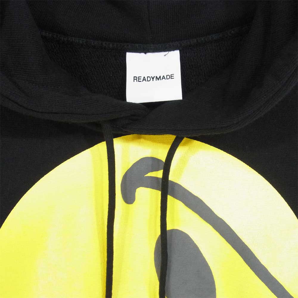 レディメイド 21SS COLLAPSED FACE HOODIE スマイル スウェット パーカ ブラック系 M【極上美品】【中古】