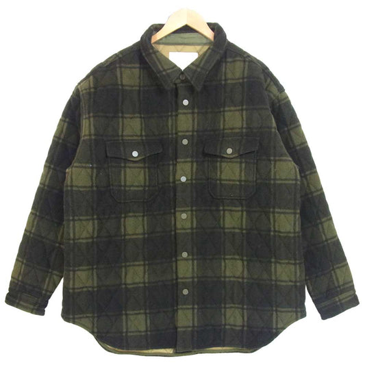 レディメイド 21SS BLANKET CHECK SHIRT ヴィンテージブランケット キルティング ジャケット グリーン系 2【極上美品】【中古】