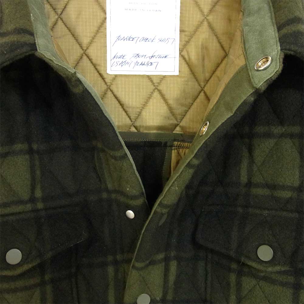 レディメイド 21SS BLANKET CHECK SHIRT ヴィンテージブランケット キルティング ジャケット グリーン系 2【極上美品】【中古】