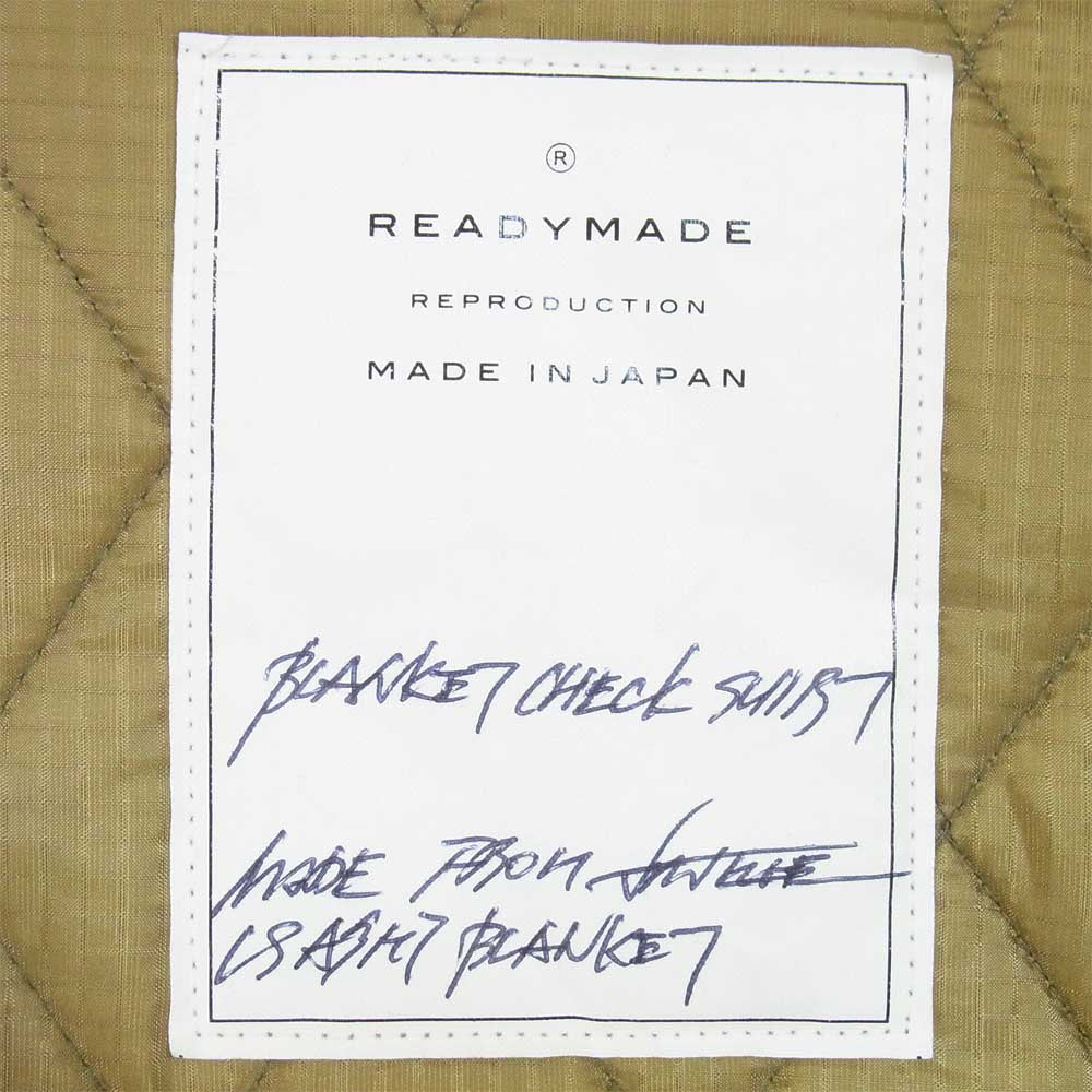 レディメイド 21SS BLANKET CHECK SHIRT ヴィンテージブランケット キルティング ジャケット グリーン系 2【極上美品】【中古】