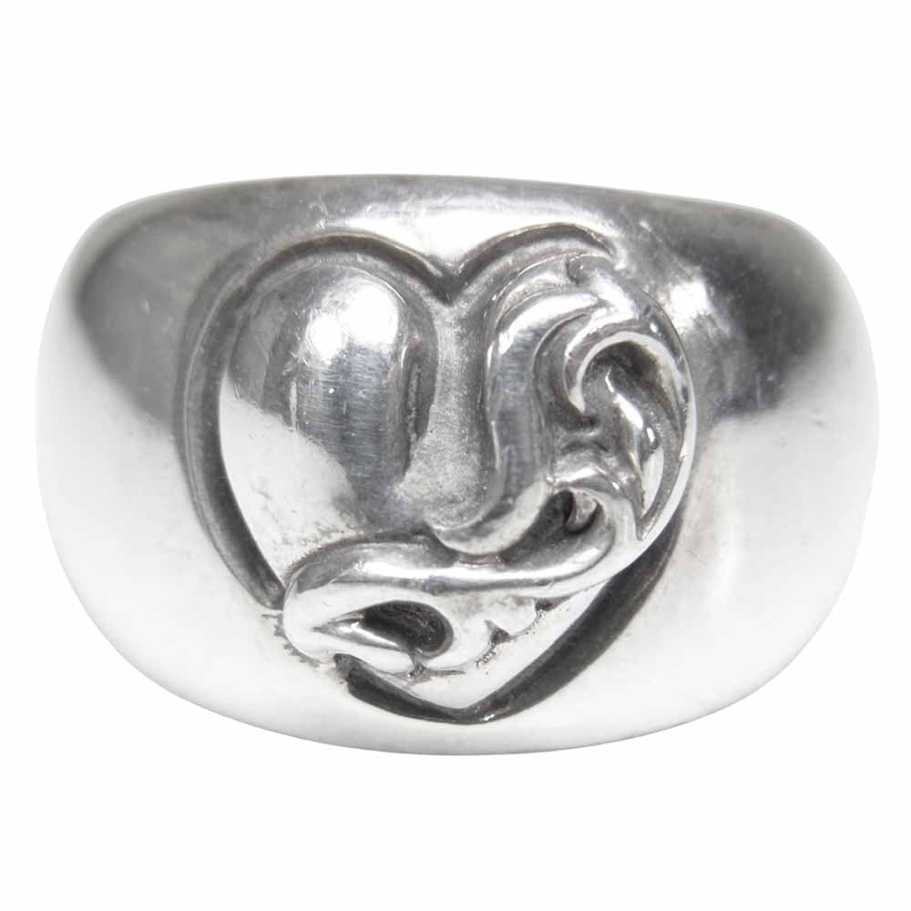 CHROME HEARTS クロムハーツ（原本無）  HEART IN BAND ハート イン バンド リング シルバー系 11号程度【中古】