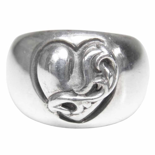 CHROME HEARTS クロムハーツ（原本無）  HEART IN BAND ハート イン バンド リング シルバー系 11号程度【中古】