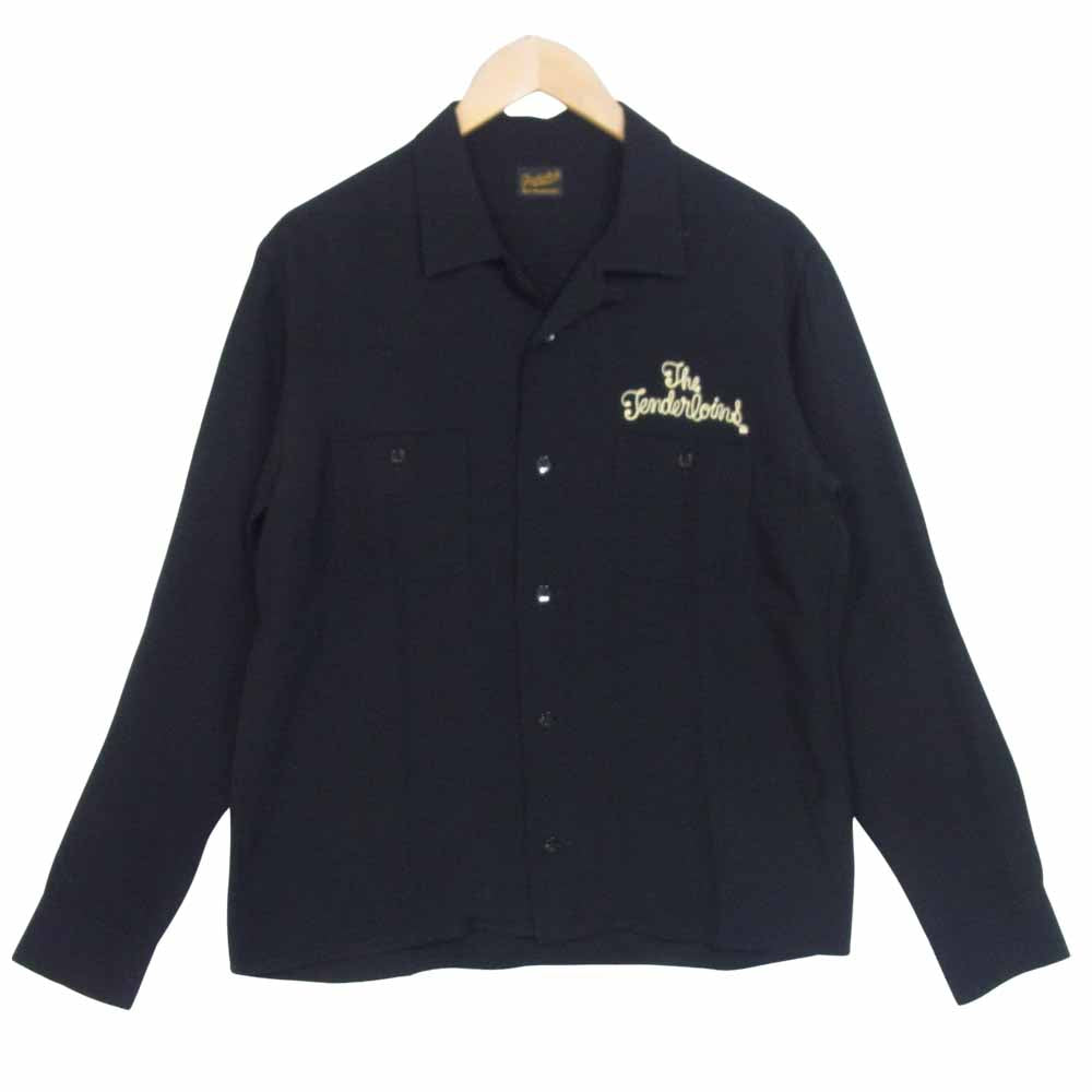 TENDERLOIN テンダーロイン T-BOWLS SHT LONG レーヨン ボーリング シャツ ブラック系 XS【美品】【中古】