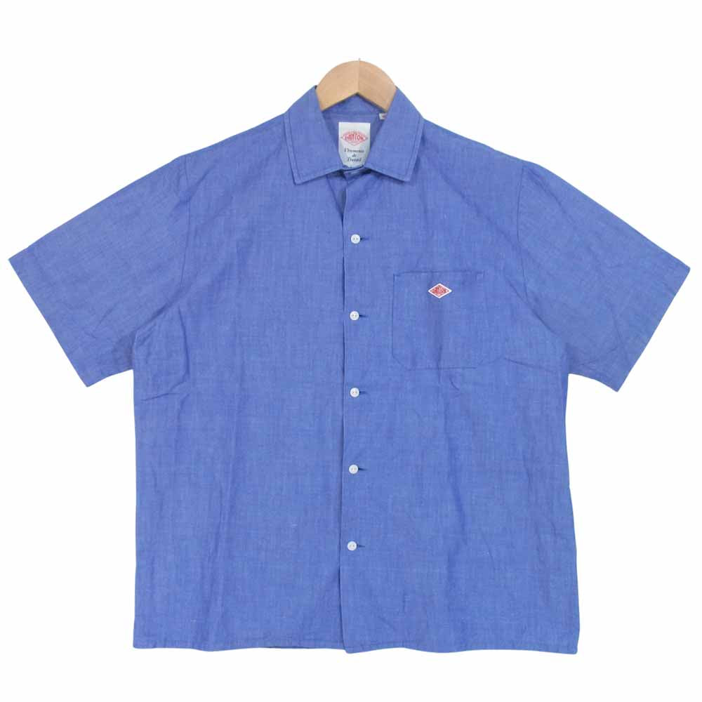 Danton ダントン 16S-WS-005 半袖 コットン リネン シャツ 日本製 インディゴブルー系 40【中古】