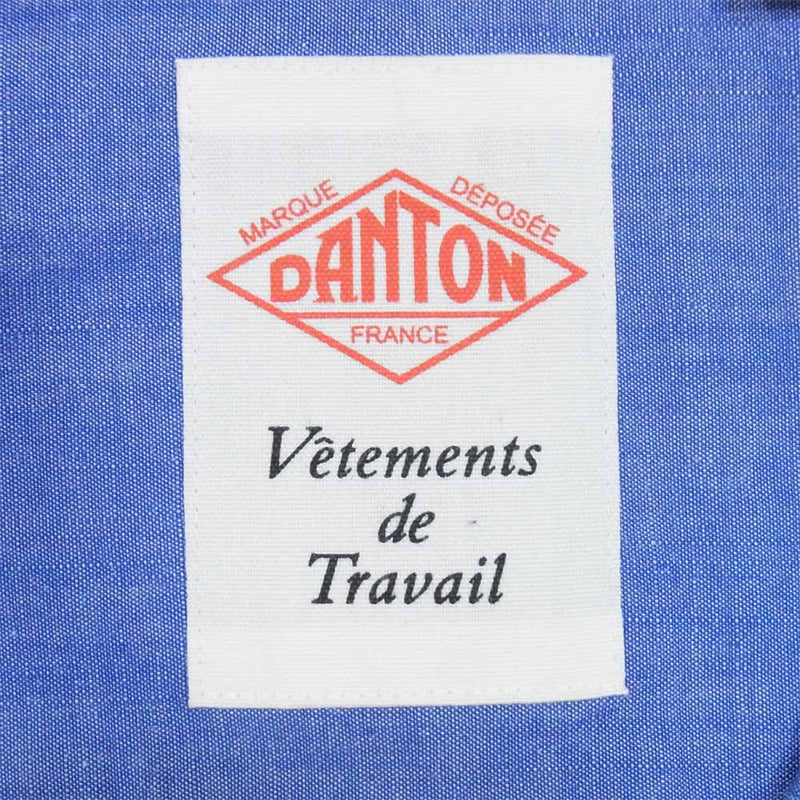 Danton ダントン 16S-WS-005 半袖 コットン リネン シャツ 日本製 インディゴブルー系 40【中古】