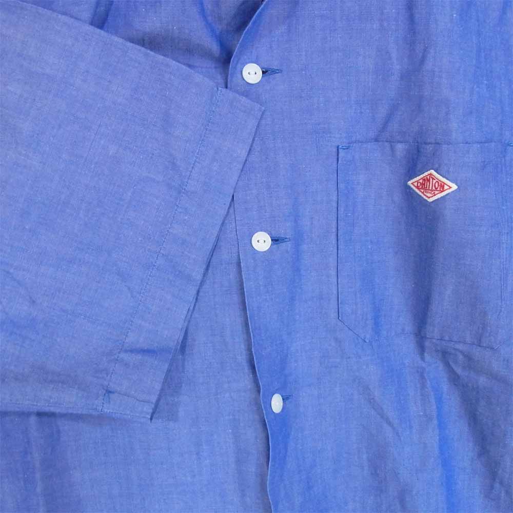 Danton ダントン 16S-WS-005 半袖 コットン リネン シャツ 日本製 インディゴブルー系 40【中古】