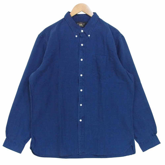 RRL ダブルアールエル ボタンダウン オックスフォード シャツ コットン インディゴブルー系 XL【中古】