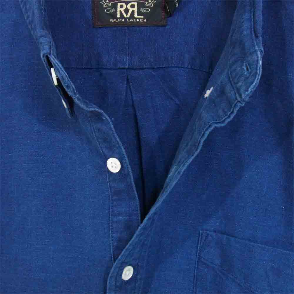 RRL ダブルアールエル ボタンダウン オックスフォード シャツ コットン インディゴブルー系 XL【中古】